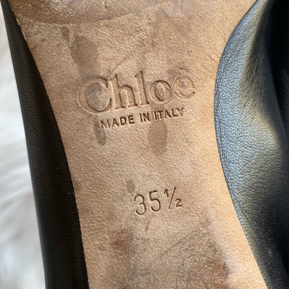 Chloe Lauren Black Scalloped Low Heel Pumps 35.5 - Picture 10 of 12